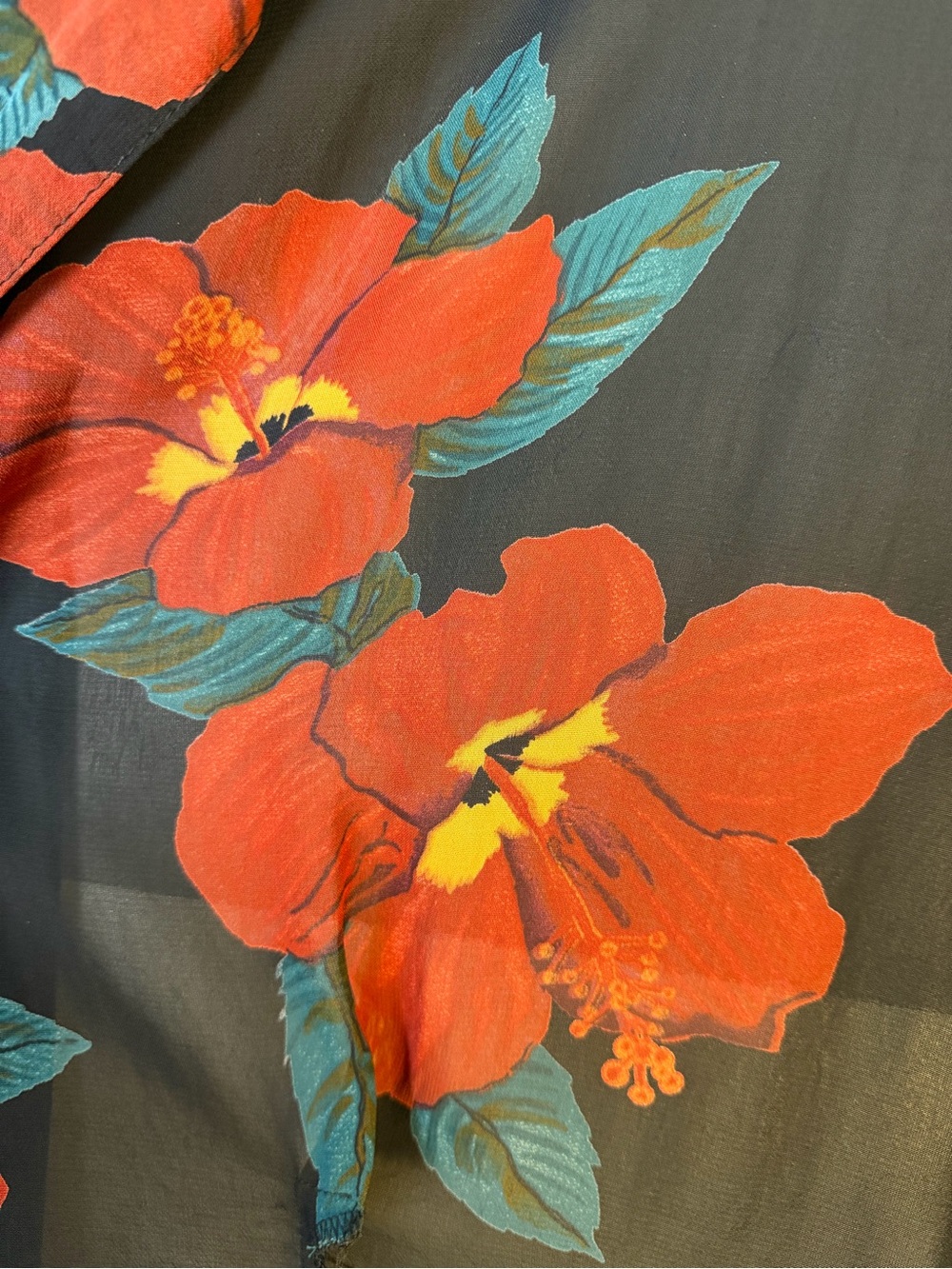Carole Little Black Floral Side Tie Top - Picture 7 of 10